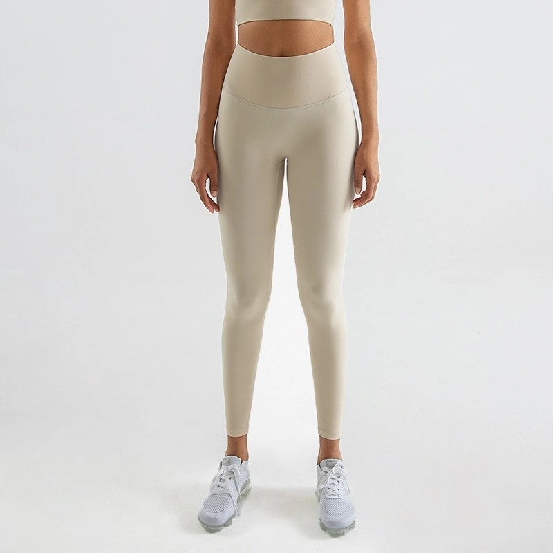 Women&prime; S Sanded-Fabric External Tight High Waist Lifting Hip Fitness Leggings