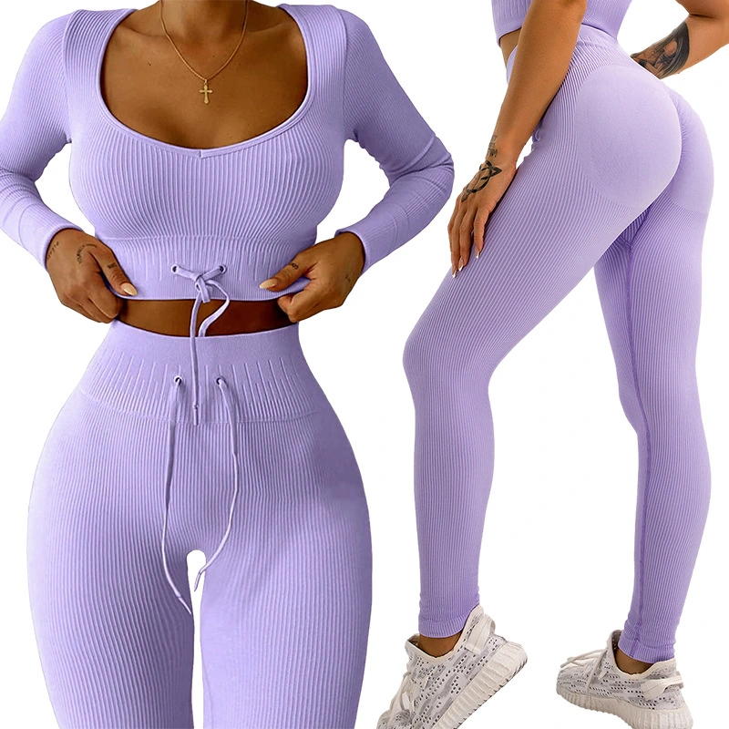 Euramerica Seamless Sexy Sportwear Hot Sale Sets Fitness Gym Wear Wholesale Fashion Top Women Yoga Sets