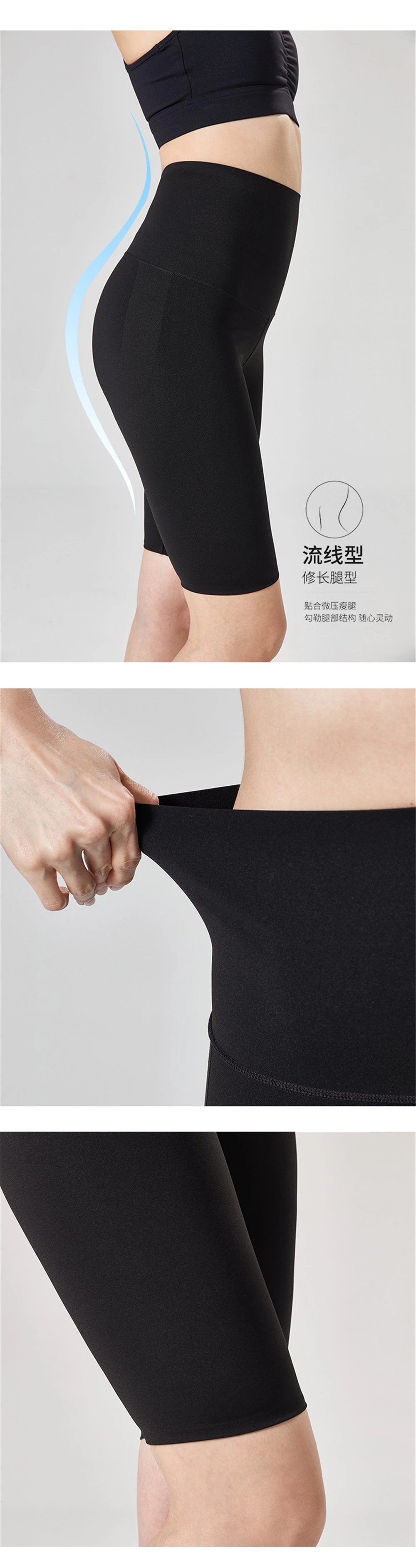 Women&prime;s High Waist Shorts Workout Yoga Running Gym Compression Shorts Lifting Elastic Tights Pants