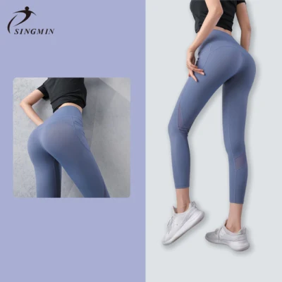 Wholesale Custom Logo Pants High Waist Hip Leggings Sports Fitness Yoga Wear Workout Athletic Pants